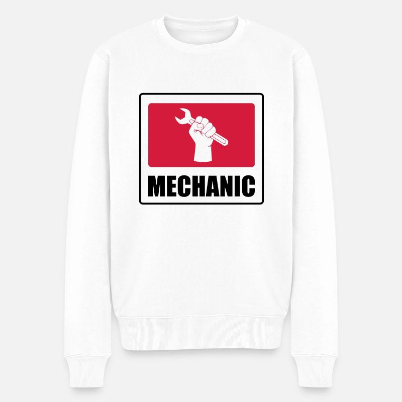 Mechaniker - Männer Premium Bio Pullover - Weiß