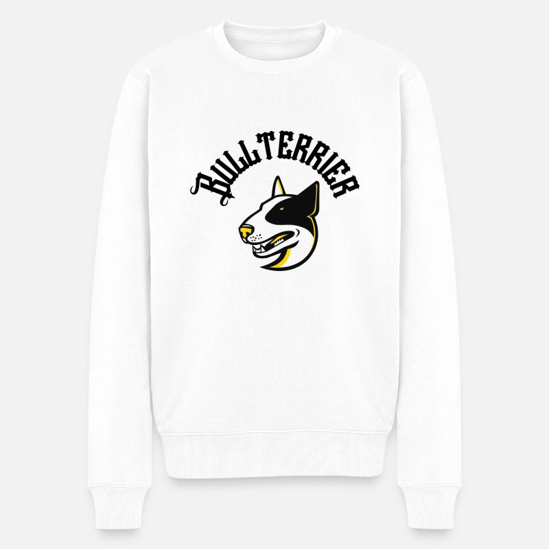 Bullterrier - Männer Premium Bio Pullover - Weiß