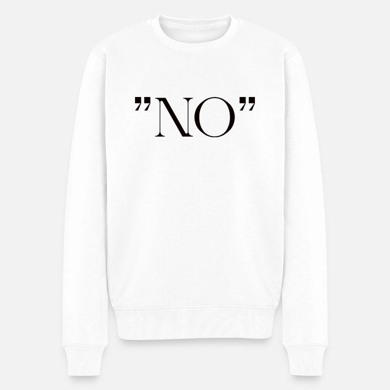 NO - Männer Premium Bio Pullover - Weiß