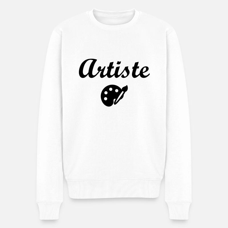 Künstler - Kunst - Männer Premium Bio Pullover - Weiß