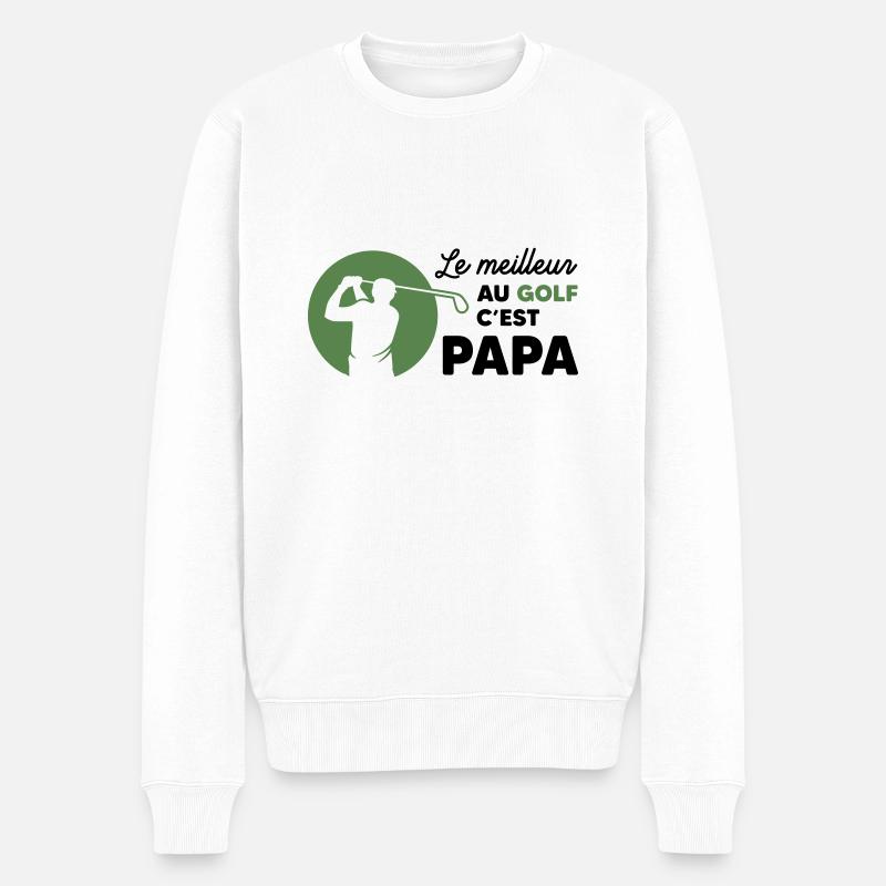 Le meilleur papa Golfeur - Pull Premium bio Homme - blanc
