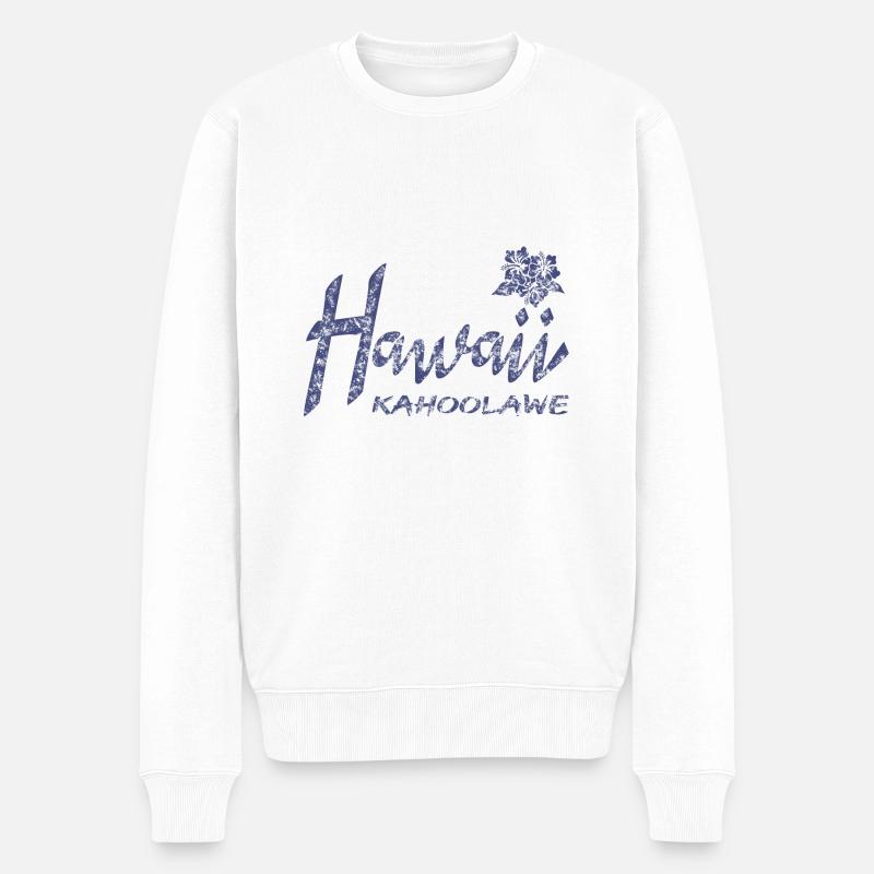 Hawaii Kahoolawe - Männer Premium Bio Pullover - Weiß