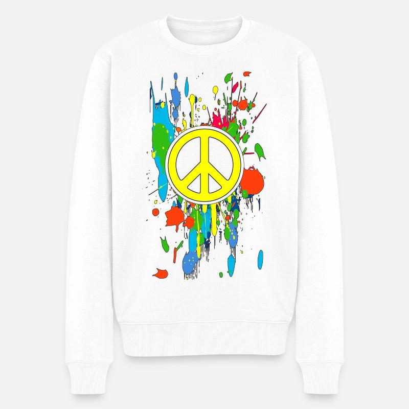 peace symbol 5 - Pull Premium bio Homme - blanc