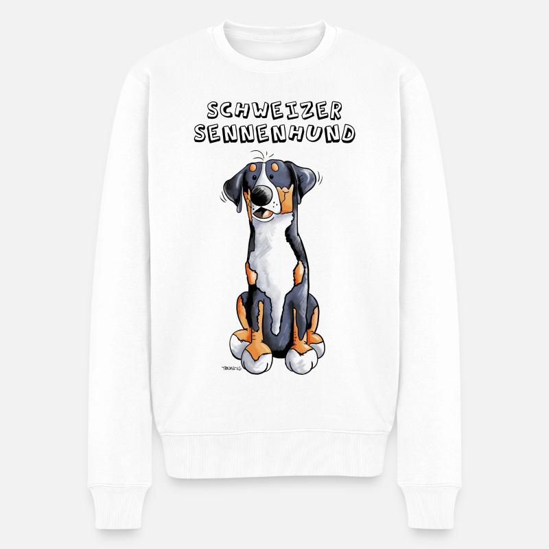 Schweizer Sennenhund - Männer Premium Bio Pullover - Weiß
