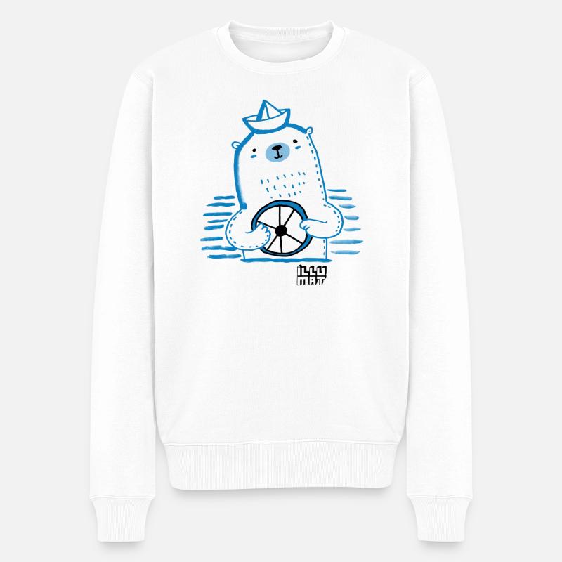 Ours de mer Ahoy - Pull Premium bio Homme - blanc