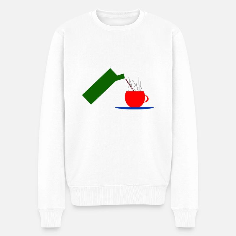 Kaffee Kaffeeliebhaber Kaffeetrinker - Männer Premium Bio Pullover - Weiß