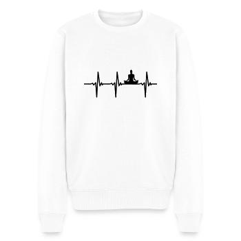 Battements de coeur Yoga Vector - Pull Premium bio Homme - blanc - Devant - Thijin (182cm)