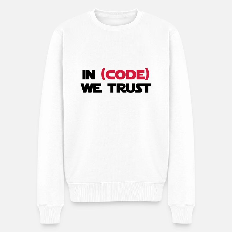 In (code) we trust - Pull Premium bio Homme - blanc