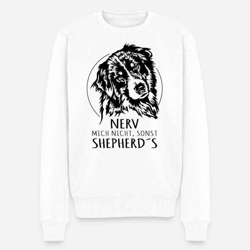 AUSTRALIAN SHEPHERD Aussie nerv mich nich Wilsigns - Männer Premium Bio Pullover - Weiß