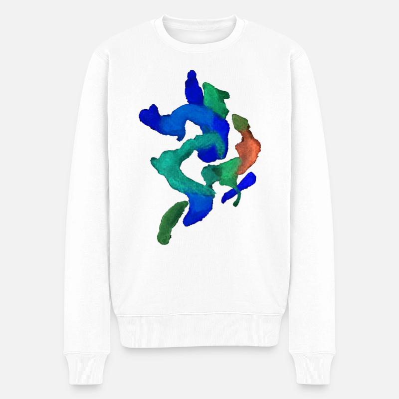 Farben Abstrakt - Männer Premium Bio Pullover - Weiß
