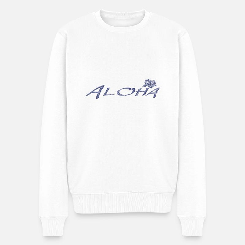 Aloha - Männer Premium Bio Pullover - Weiß
