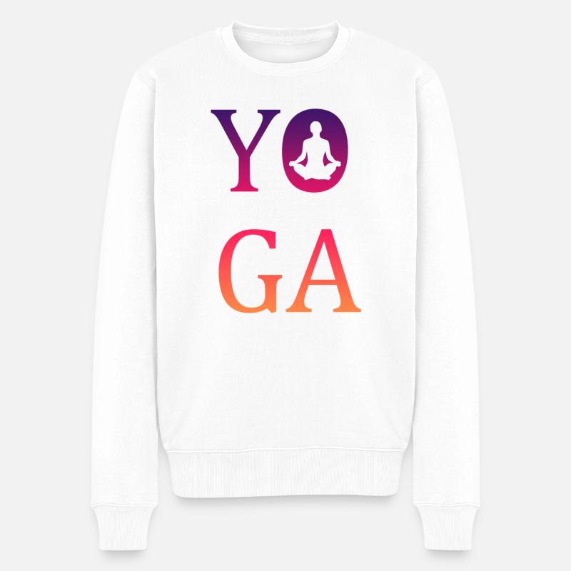 Yoga yoga - Männer Premium Bio Pullover - Weiß