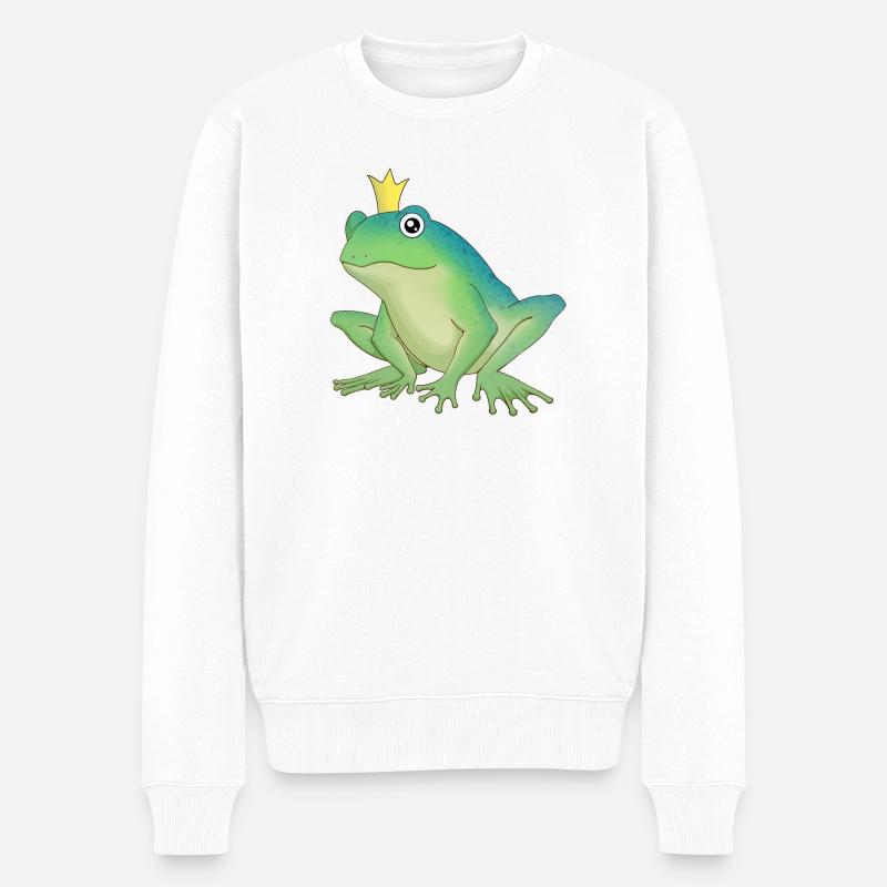 Froschkönig - Männer Premium Bio Pullover - Weiß