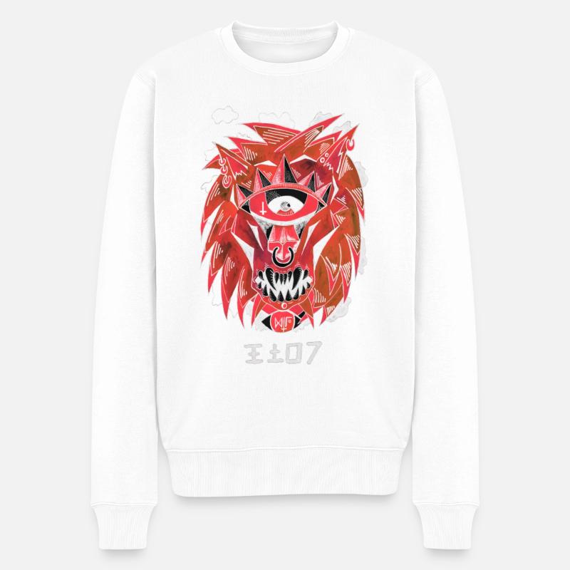 lion Négutif - Pull Premium bio Homme - blanc