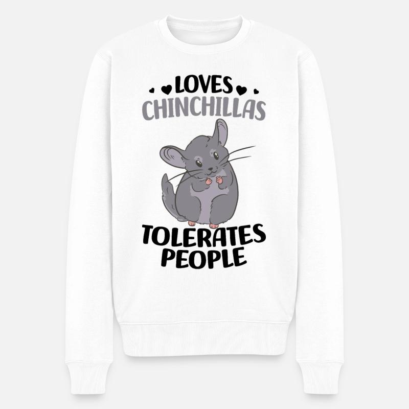 Chinchilla - Männer Premium Bio Pullover - Weiß