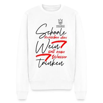 Winegod lustiger Schorle Spruch - Männer Premium Bio Pullover - Weiß - Vorne - Thijin (182cm)