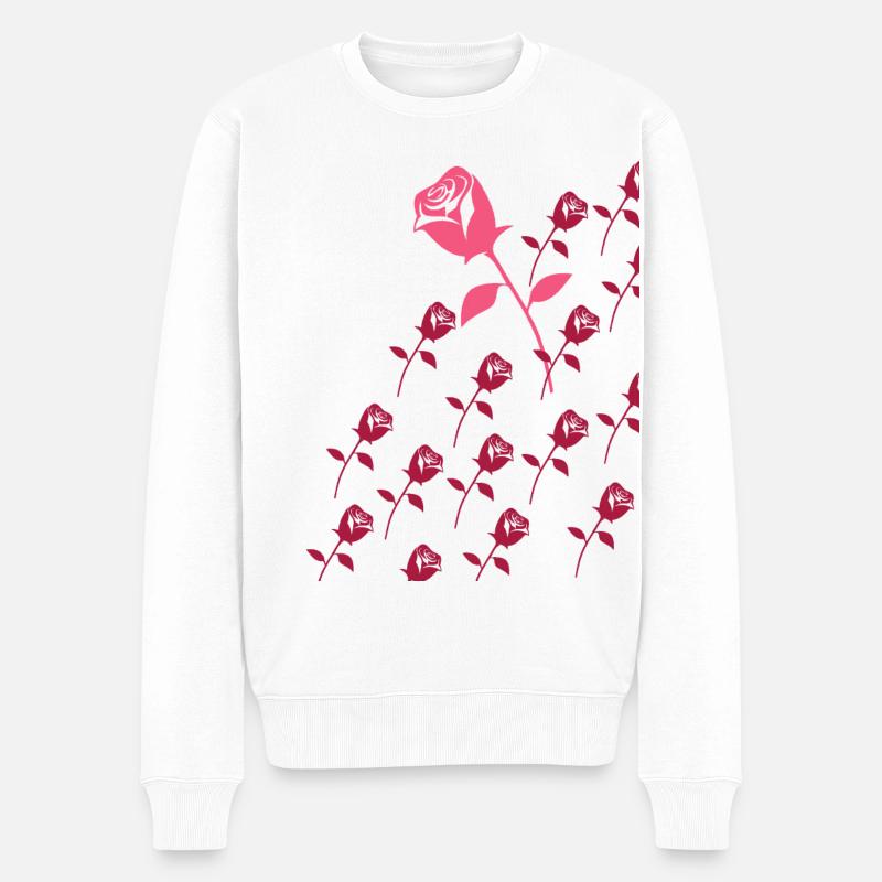 Roses - Pull Premium bio Homme - blanc