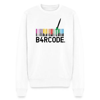 B4RCODE. Painted black - Men's Premium Organic Jumper - white - Front - Thijin (182cm)