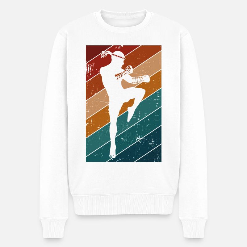Thaiboxen Muay Thai - Männer Premium Bio Pullover - Weiß