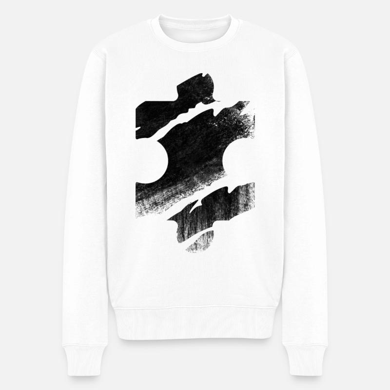 Puzzlestück Puzzle Rätsel - Männer Premium Bio Pullover - Weiß