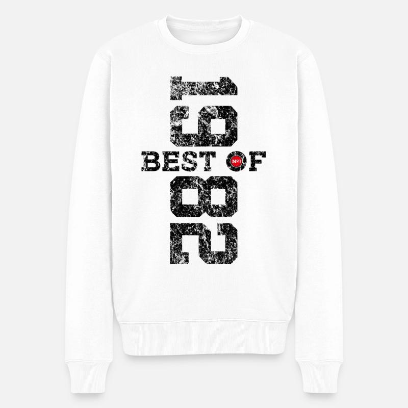 44. GEBURTSTAG BEST OF 1982 - Männer Premium Bio Pullover - Weiß
