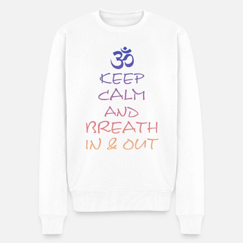 Yoga Yogaspruch Namaste Om - Männer Premium Bio Pullover - Weiß