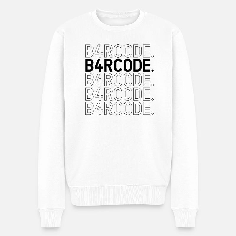 B4RCODE. Noir non rempli - Pull Premium bio Homme - blanc