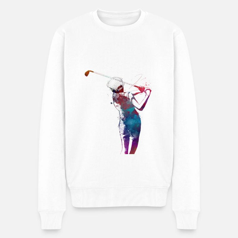 Joueur de golf sportif - Pull Premium bio Homme - blanc