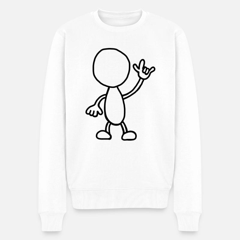 The Strich Rocker - Männer Premium Bio Pullover - Weiß