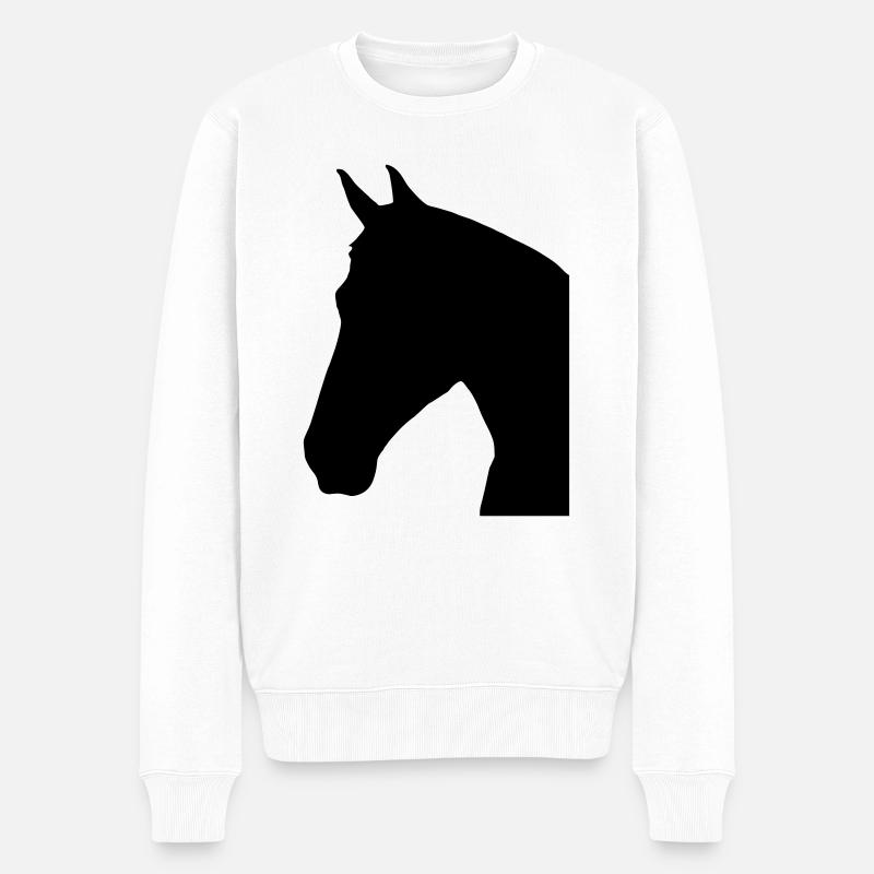 Tête de cheval SMILE - Pull Premium bio Homme - blanc