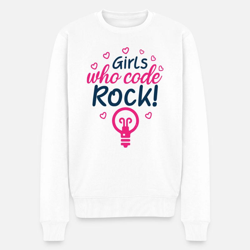 filles qui codent rock 01 - Pull Premium bio Homme - blanc