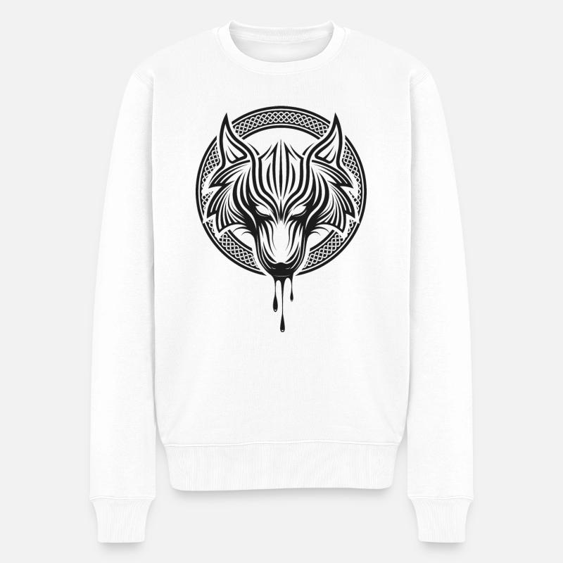 Celtic Wolf - Pull Premium bio Homme - blanc