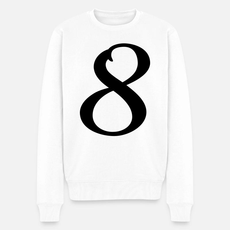 8 - Männer Premium Bio Pullover - Weiß