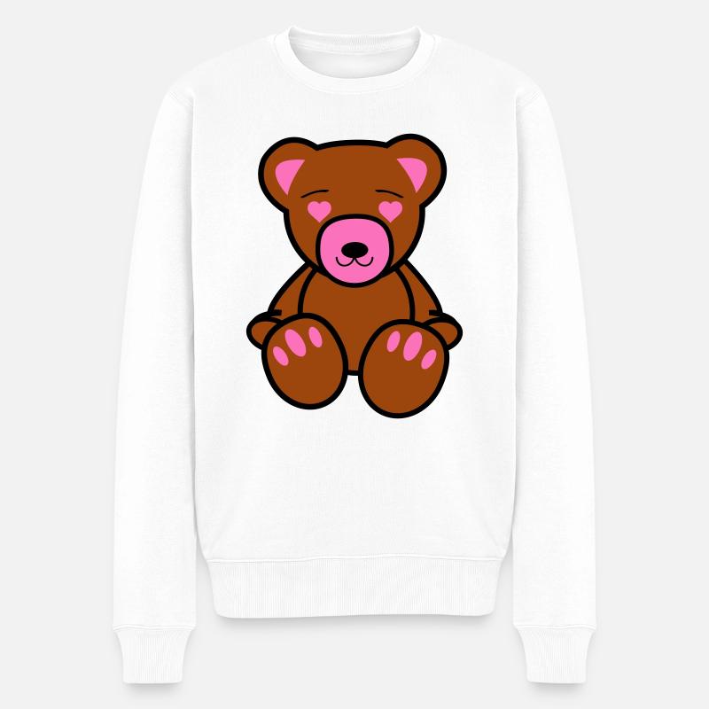 Teddybär Love - Männer Premium Bio Pullover - Weiß