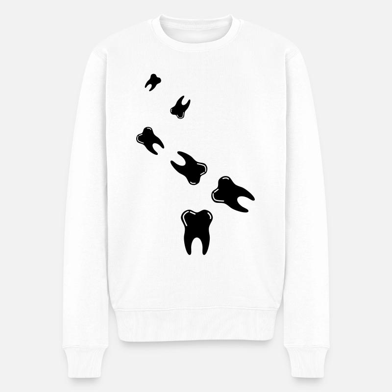 Zahn icon symbol - Männer Premium Bio Pullover - Weiß