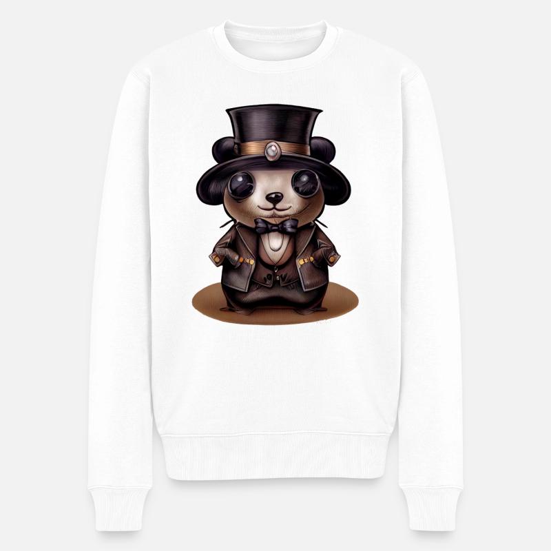 Panda - Männer Premium Bio Pullover - Weiß