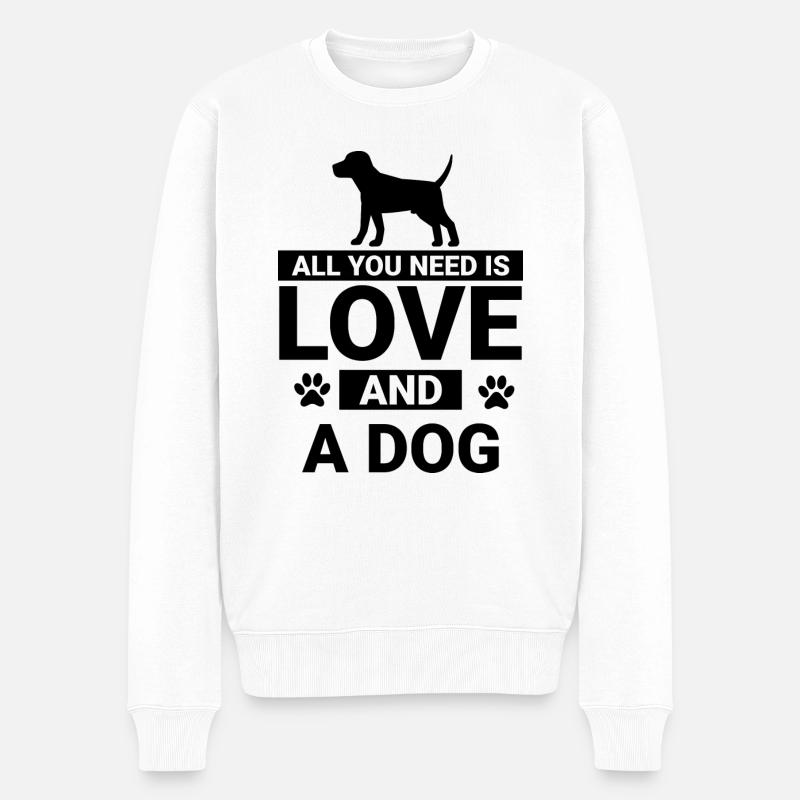 Chien Hund - Pull Premium bio Homme - blanc
