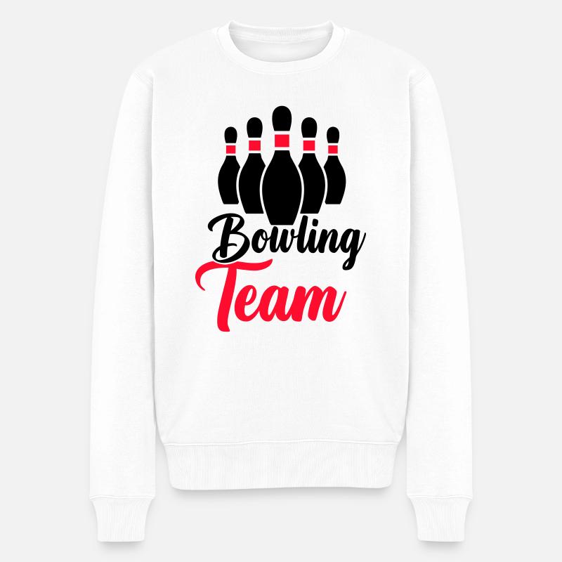 bowling team - Männer Premium Bio Pullover - Weiß