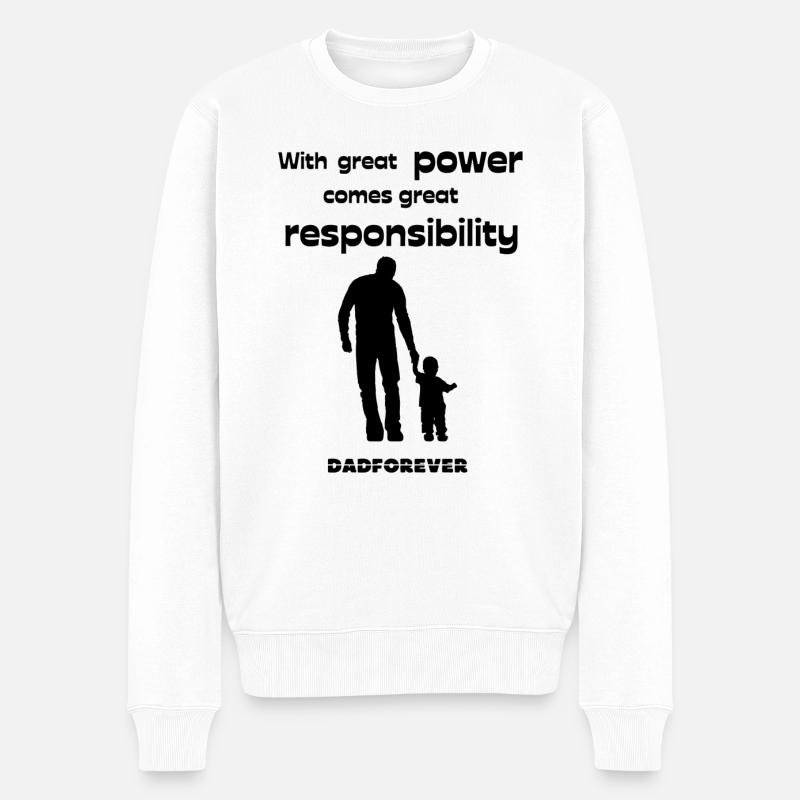 With great power comes great Responsability - Pull Premium bio Homme - blanc