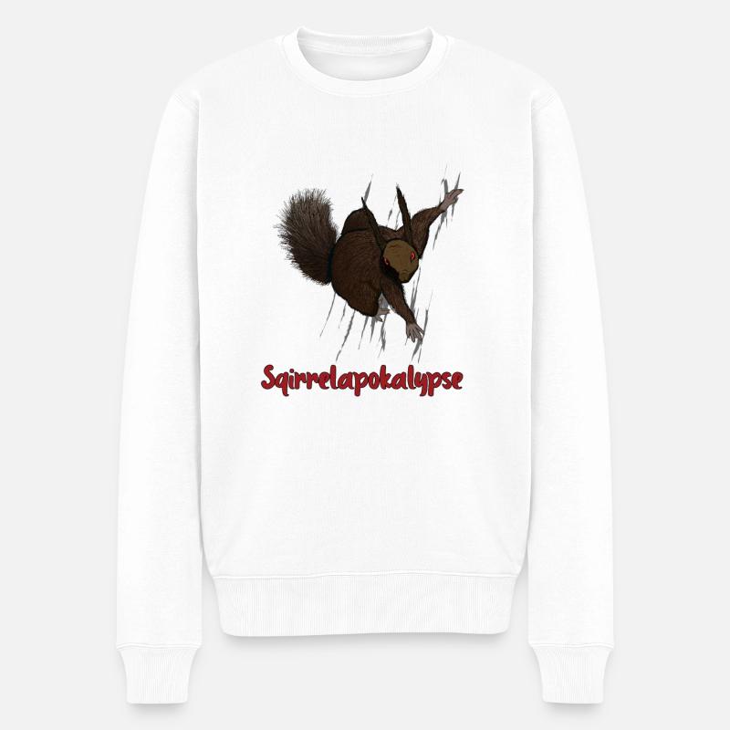 Squirrelapokalypse - Männer Premium Bio Pullover - Weiß