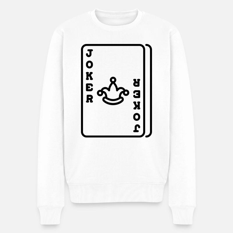Joker Karte - Männer Premium Bio Pullover - Weiß