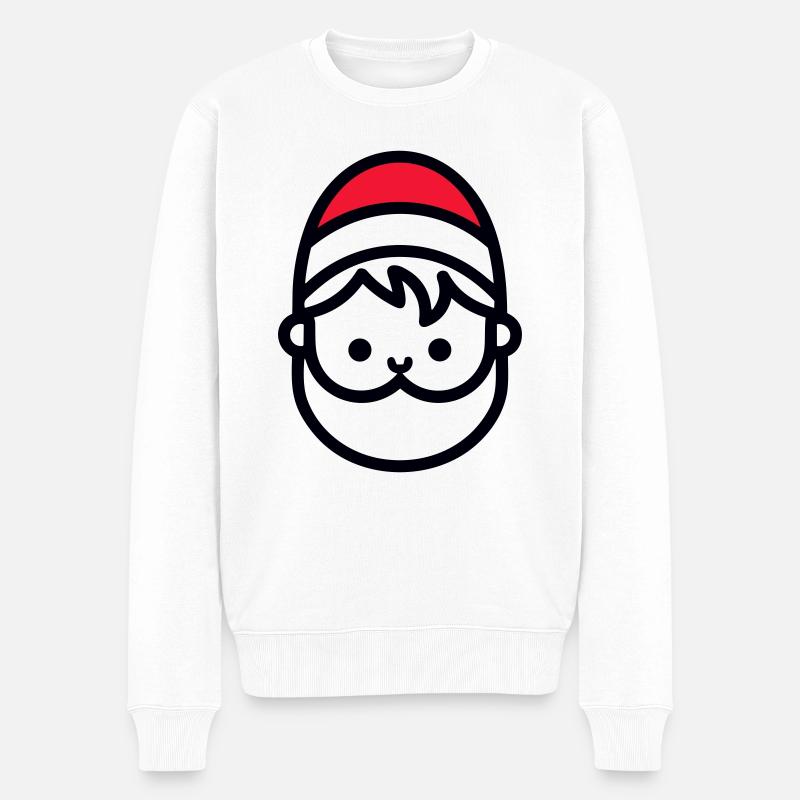 Kleiner Weihnachtsmann - Männer Premium Bio Pullover - Weiß