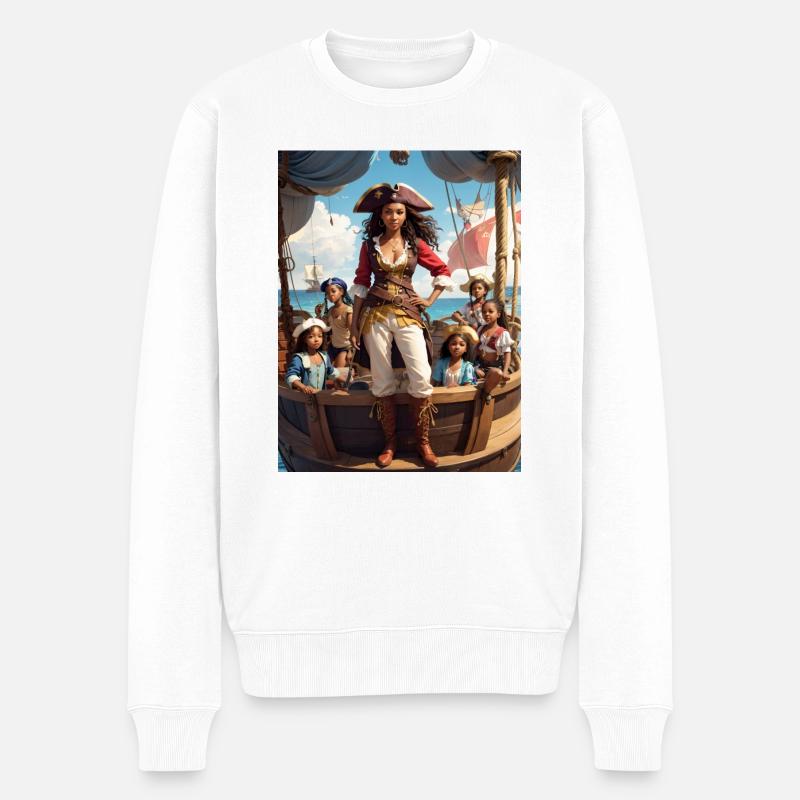 Piraten - Männer Premium Bio Pullover - Weiß