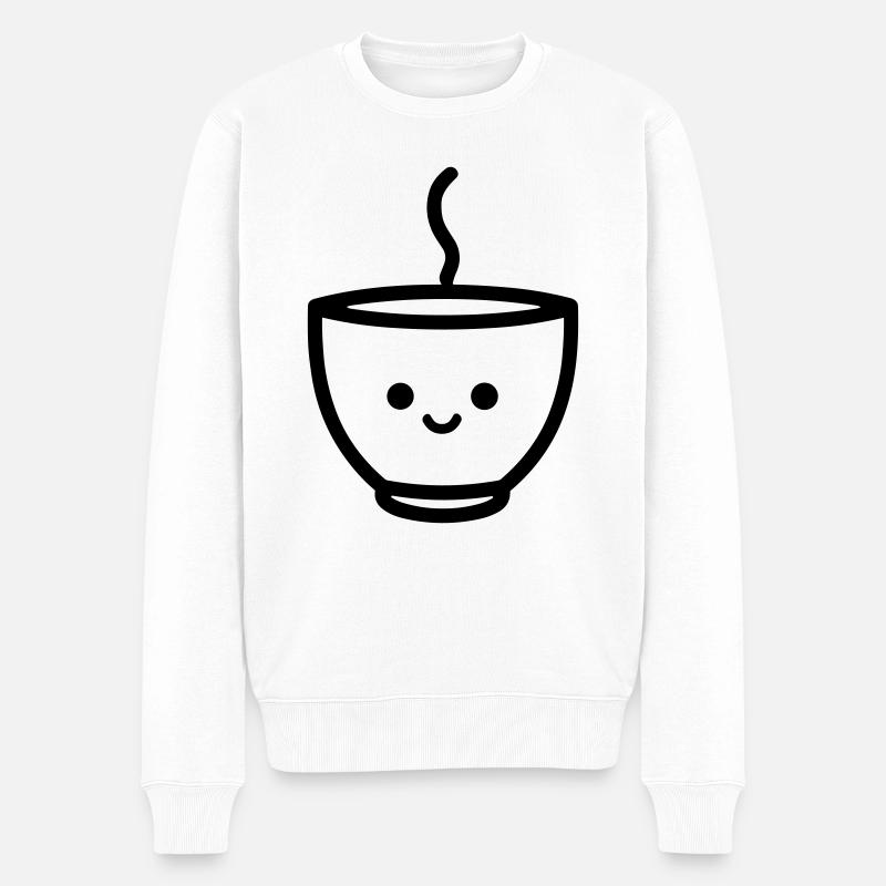 Kaffeebecher - Männer Premium Bio Pullover - Weiß