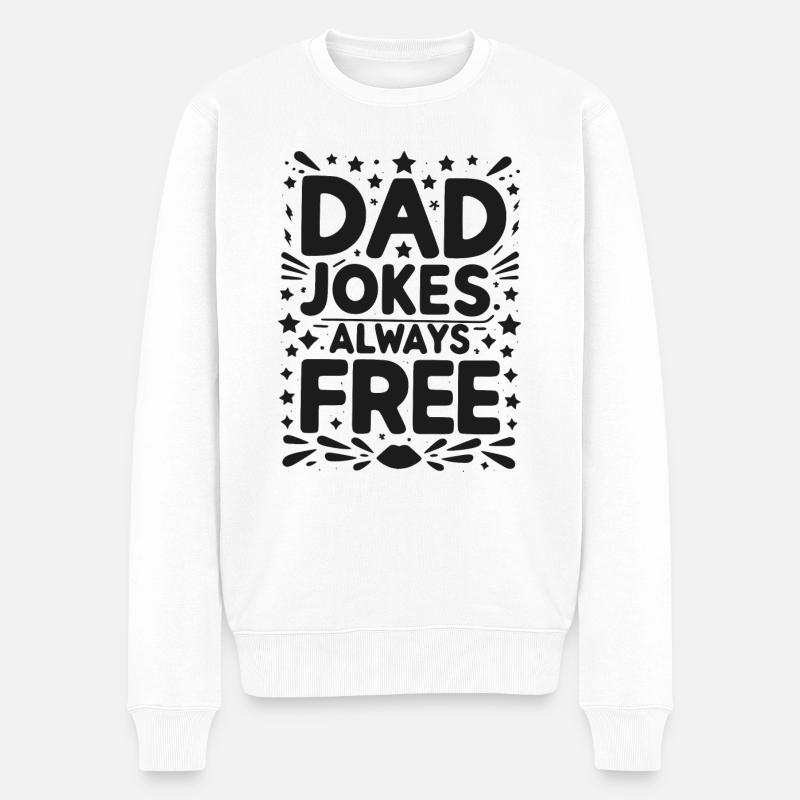 Papa-Witze immer kostenlos - Männer Premium Bio Pullover - Weiß