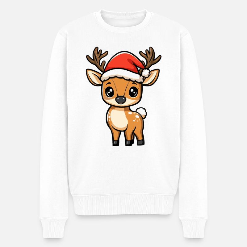 Noël du cerf - Pull Premium bio Homme - blanc