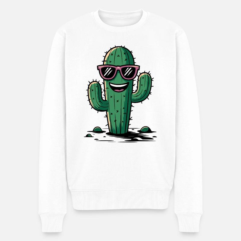 Cool Cactus - Pull Premium bio Homme - blanc