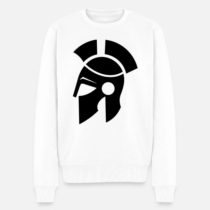 casque spartiate - Pull Premium bio Homme - blanc