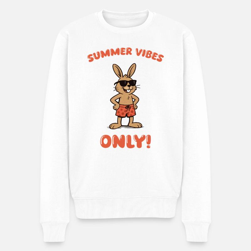 hase summervibes - Männer Premium Bio Pullover - Weiß
