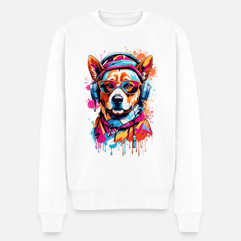 Coole Hund - Männer Premium Bio Pullover - Weiß
